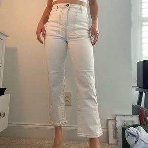 white straight leg jeans
